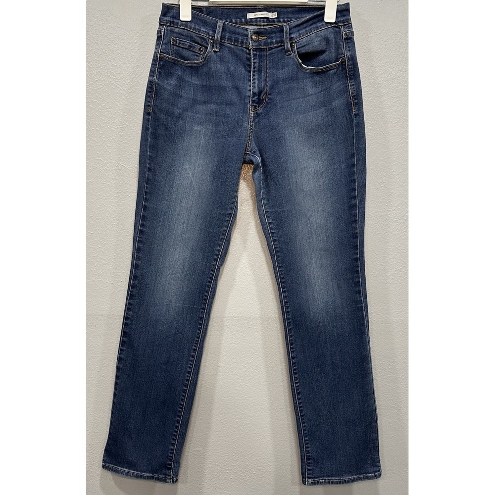 Levi's 505 Denim Jeans Women's Size 10 Blue Straight Leg 5 Pockets Stretch Zip
